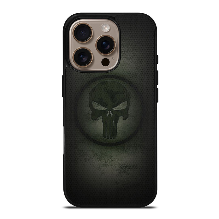 PUNISHER LOGO METAL CARBON iPhone 16 Pro Case Cover