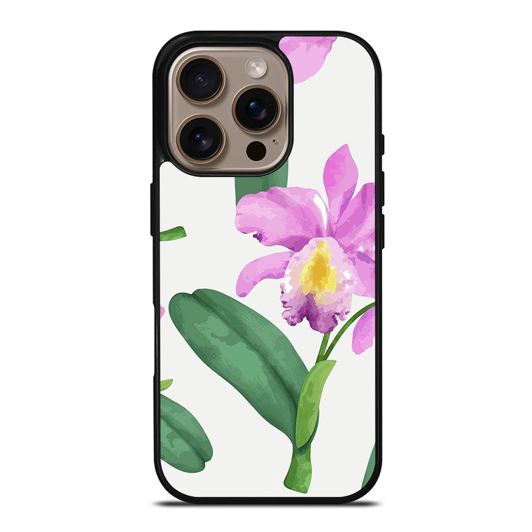 PURPLE ORCHID FLOWER PAINTING iPhone 16 Pro Case Cover