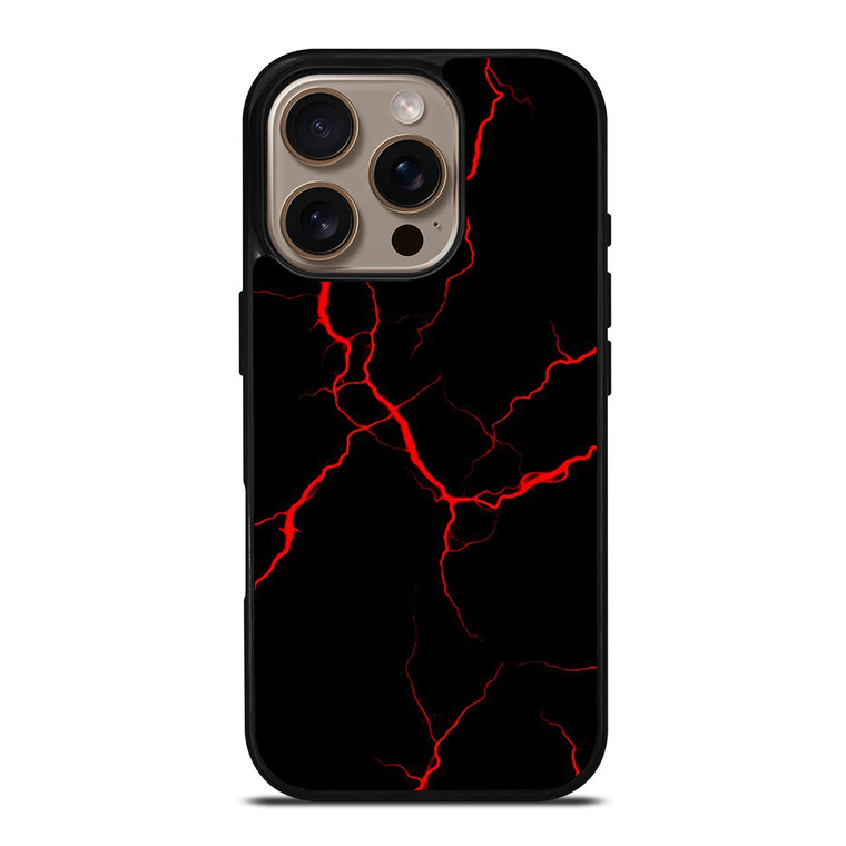 RED NEON LIGHTNING PATTERN iPhone 16 Pro Case Cover