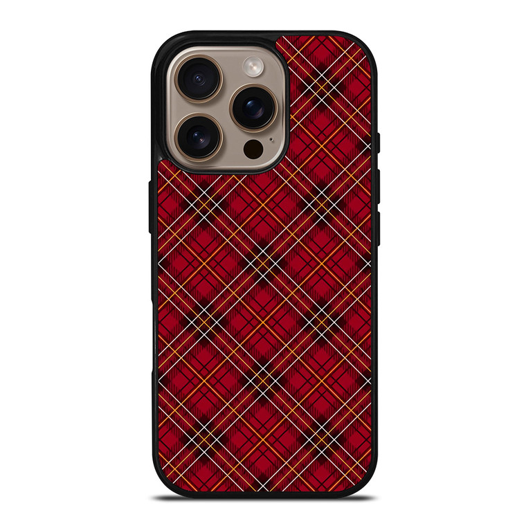 RED TARTAN CROSS PLAID iPhone 16 Pro Case Cover
