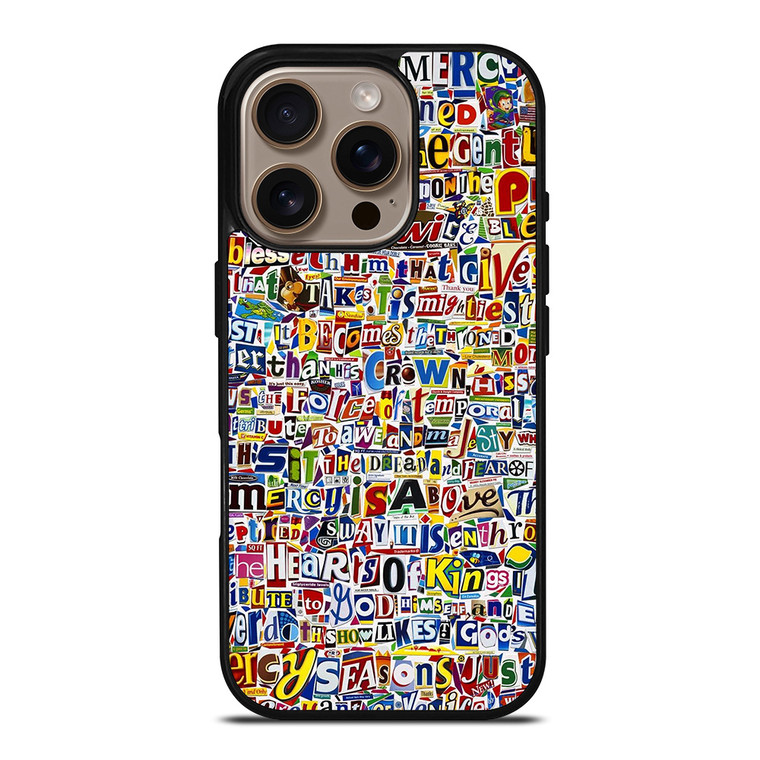 RETRO ALPHABET COLLAGE iPhone 16 Pro Case Cover
