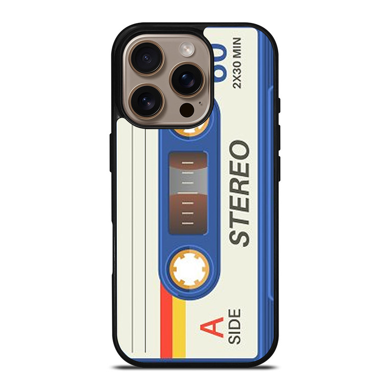 RETRO BLUE STEREO CASETTE TAPE iPhone 16 Pro Case Cover