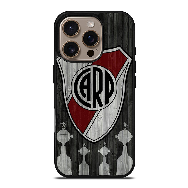 RIVER PLATE EL MAS GRANDE WOODEN LOGO iPhone 16 Pro Case Cover
