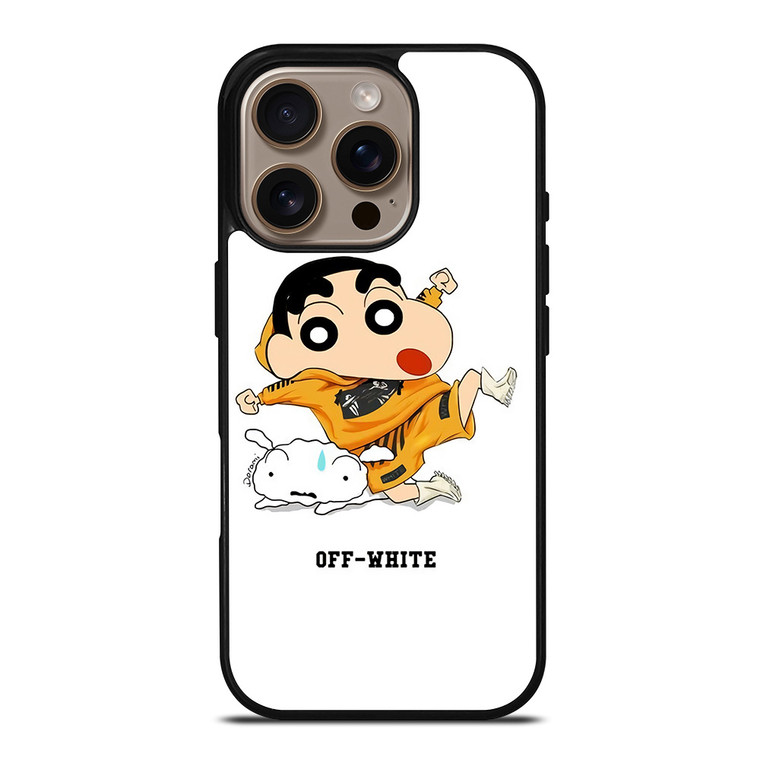 SHIN CHAN X OFF WHITE iPhone 16 Pro Case Cover