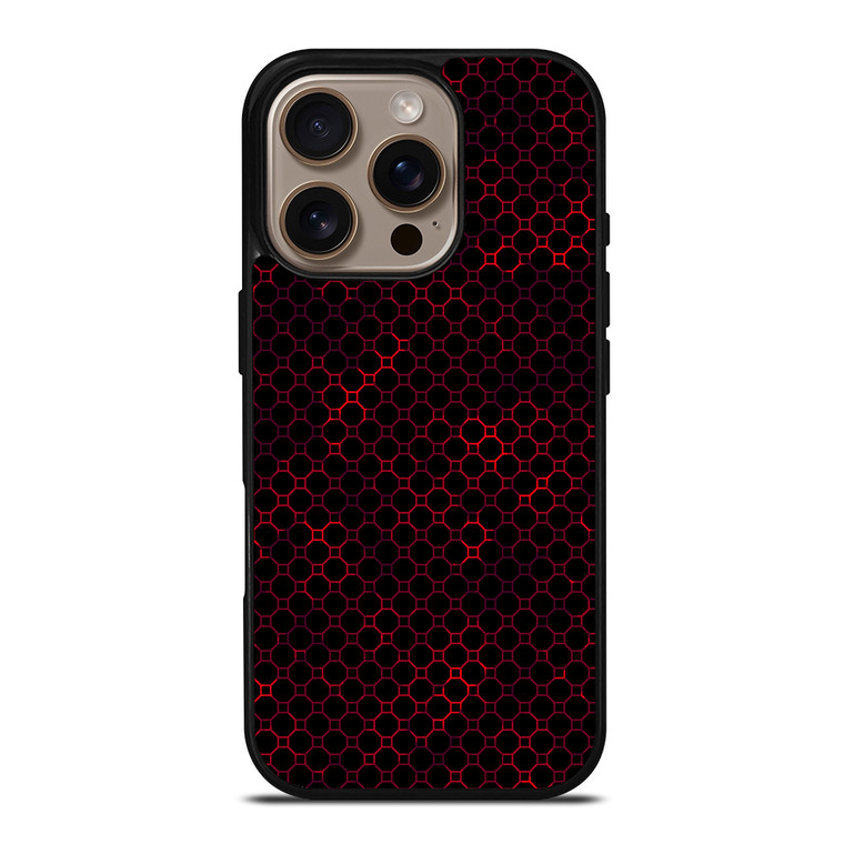 STYLISH HEXAGONAL RED PATTERN iPhone 16 Pro Case Cover