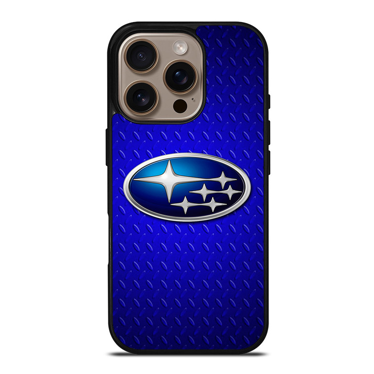 SUBARU BLUE METAL LOGO iPhone 16 Pro Case Cover