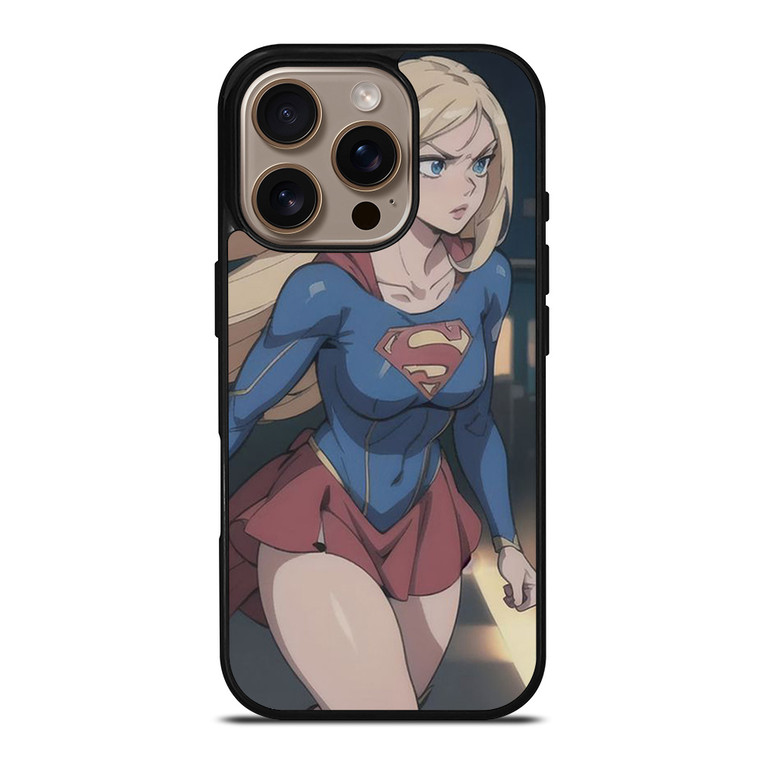 SUPER GIRL CARTOON MANGA ANIME iPhone 16 Pro Case Cover