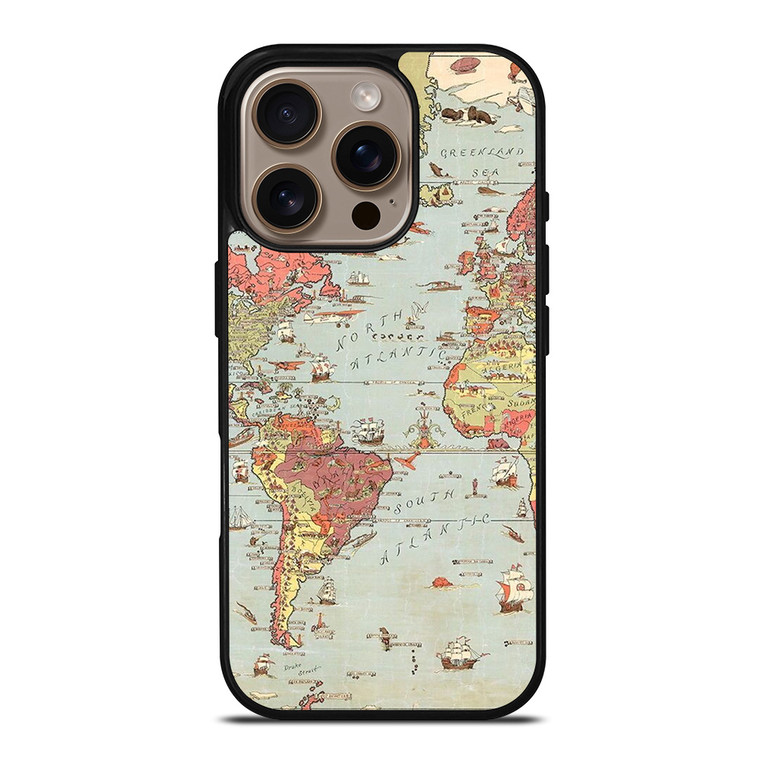VINTAGE MAP iPhone 16 Pro Case Cover