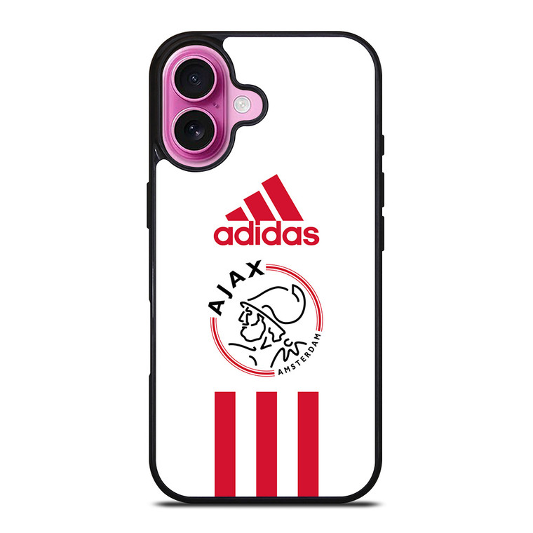 AJAX AMSTERDAM FC ADIDAS STRIPES iPhone 16 Plus Case Cover