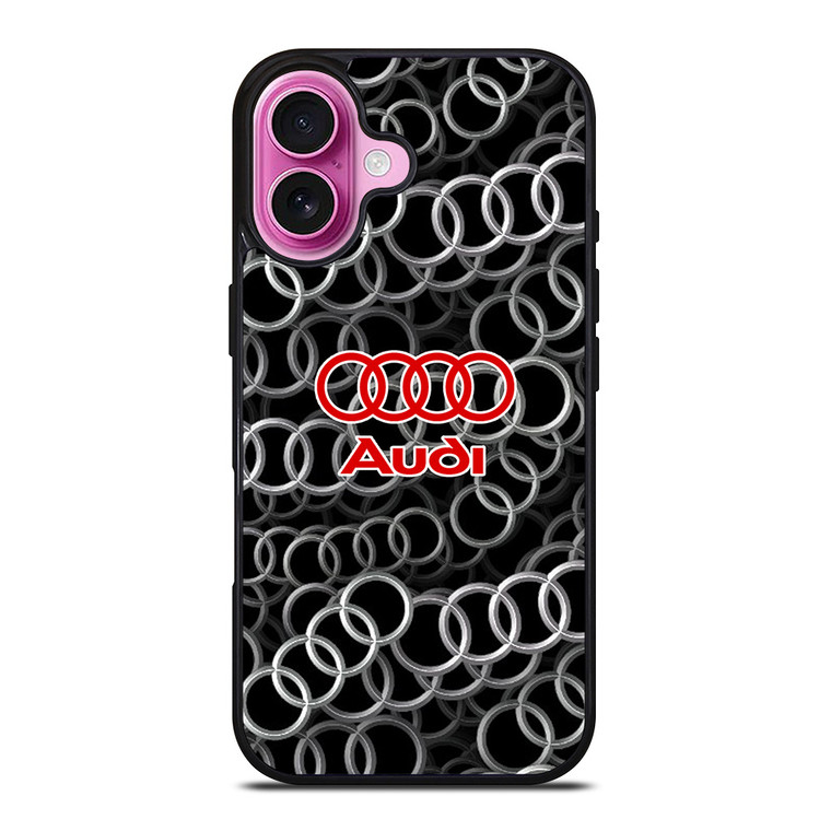 AUDI RING LOGO PATTERN iPhone 16 Plus Case Cover
