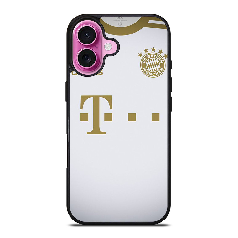 BAYERN MUNCHEN LOGO AWAY JERSEY FOOTBALL iPhone 16 Plus Case Cover BAYERN MUNCHEN LOGO AWAY JERSEY FOOTBALL iPhone 16 Plus Case Cover