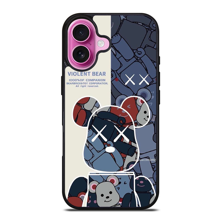 BEAR BRICK VIOLENT BEAR KAWS iPhone 16 Plus Case Cover