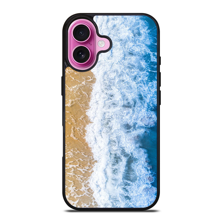 BLUE BEACH WAVES iPhone 16 Plus Case Cover