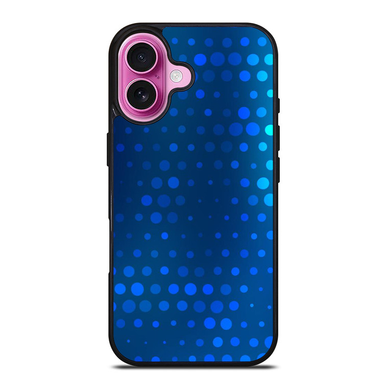 BLUE GRADIENT HALFTONE PATTERN iPhone 16 Plus Case Cover