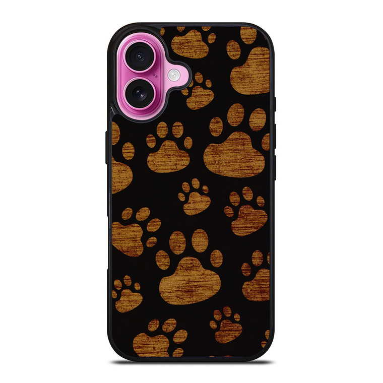 CAT FOOTPRINTS PATTERN iPhone 16 Plus Case Cover