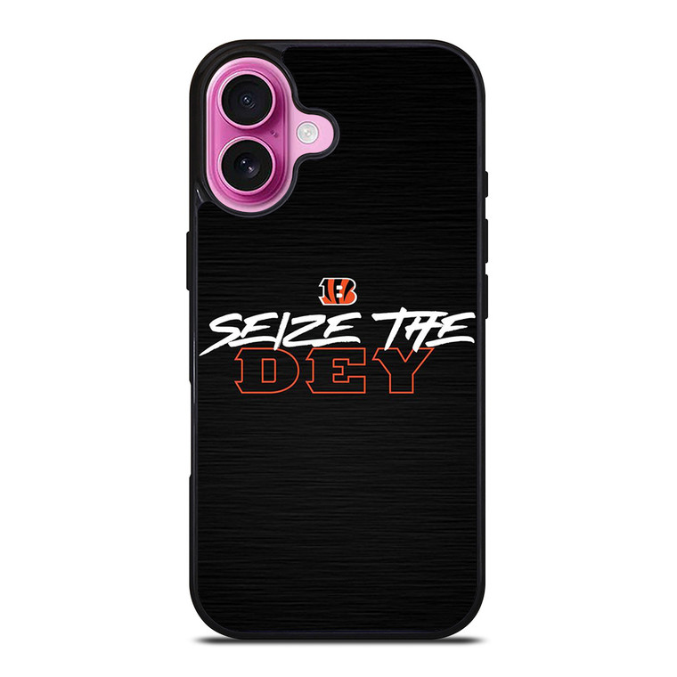 CINCINNATI BENGALS LOGO FOOTBALL TEAM SEIZE THE DEY iPhone 16 Plus Case Cover CINCINNATI BENGALS LOGO FOOTBALL TEAM SEIZE THE DEY iPhone 16 Plus Case Cover