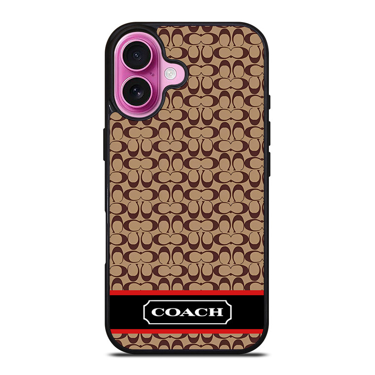 COACH NEW YORK BROWNLOGO PATTERN iPhone 16 Plus Case Cover