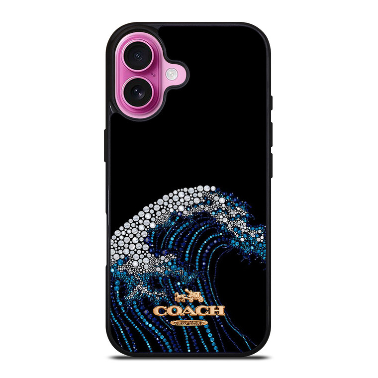 COACH NEW YORK LOGO DIAMOND WAVE iPhone 16 Plus Case Cover