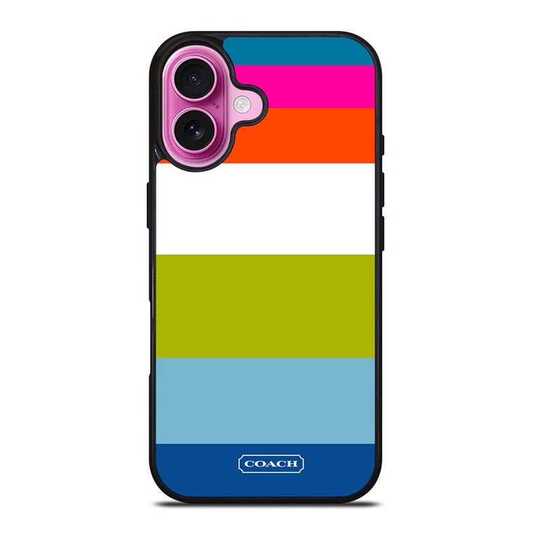 COACH NEW YORK STRIPE 2 iPhone 16 Plus Case Cover