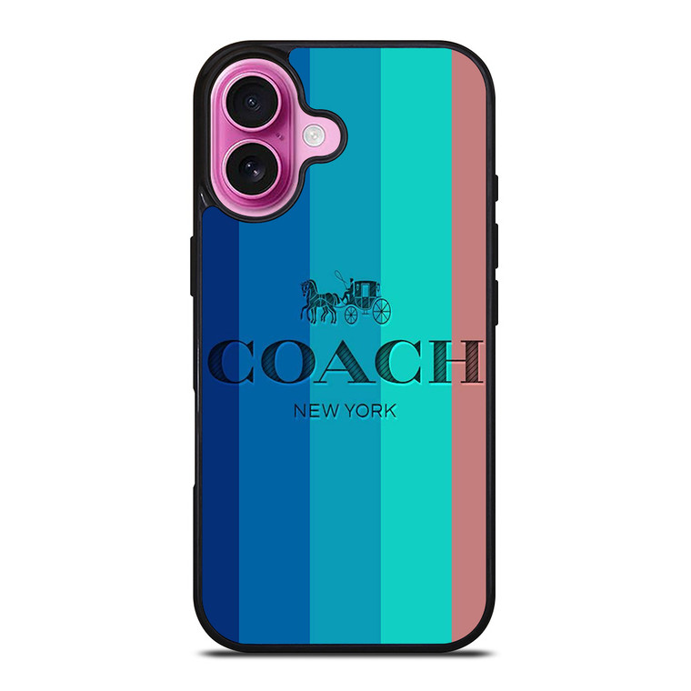 COACH NEW YORK STRIPES iPhone 16 Plus Case Cover