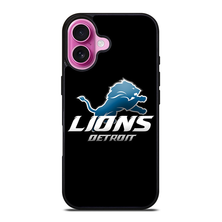 DETROIT LIONS BLACK iPhone 16 Plus Case Cover