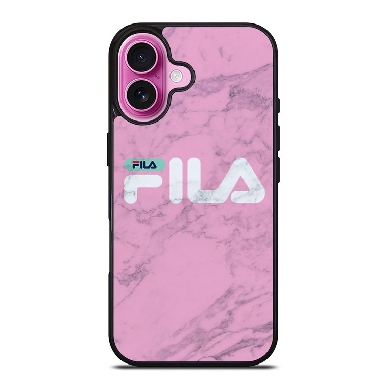 FILA SPORT PINK MARBLE LOGO iPhone 16 Plus Case Cover