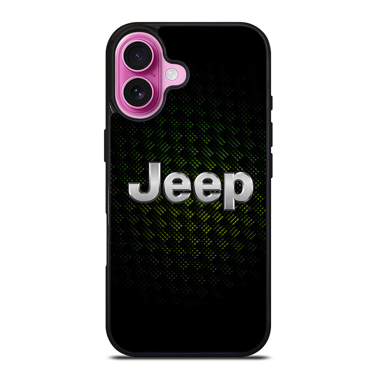JEEP GREEN CARBON LOGO iPhone 16 Plus Case Cover