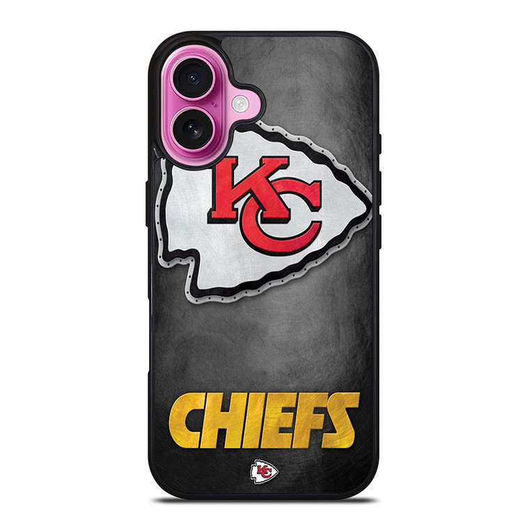 KANSAS CITY CHIEFS METAL LOGO iPhone 16 Plus Case Cover