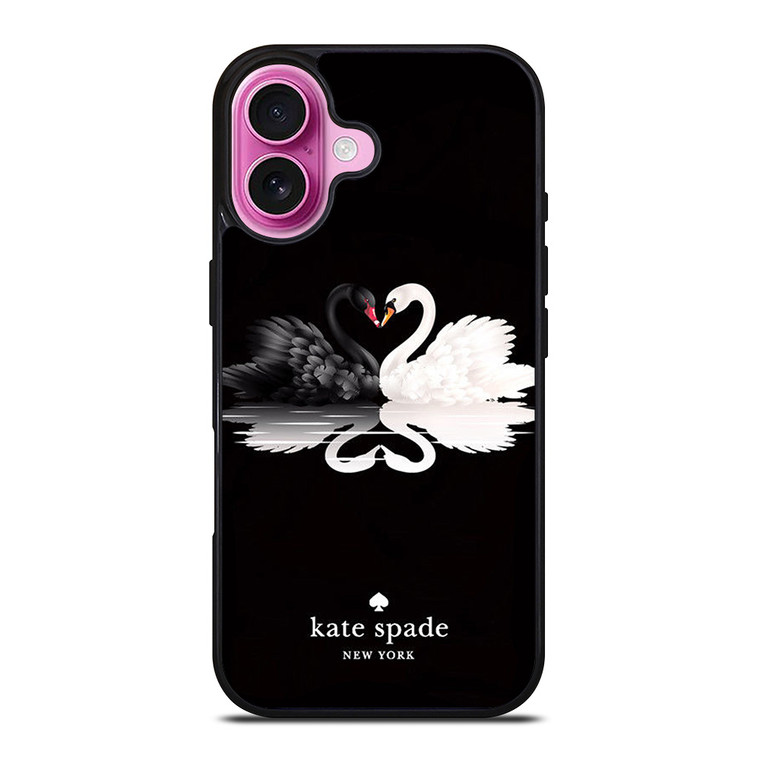 KATE SPADE BLACK WHITE SWAN iPhone 16 Plus Case Cover