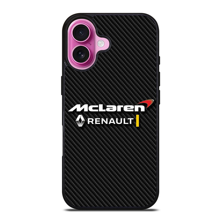 MCLAREN RENAULT LOGO CARBON. iPhone 16 Plus Case Cover