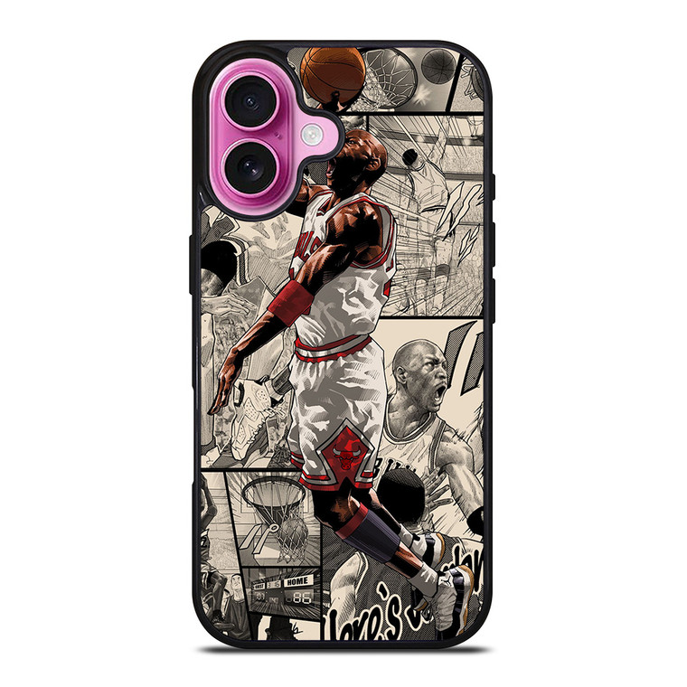 MICHAEL JORDAN COMIC ART iPhone 16 Plus Case Cover