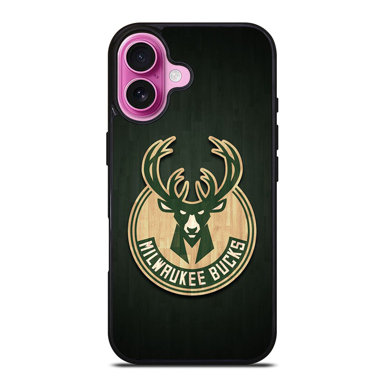 MILWAUKEE BUCKS WOODEN LOGO iPhone 16 Plus Case Cover