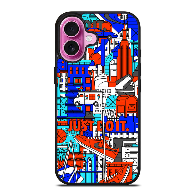 NIKE JUST DO IT ART COLLAGE iPhone 16 Plus Case Cover