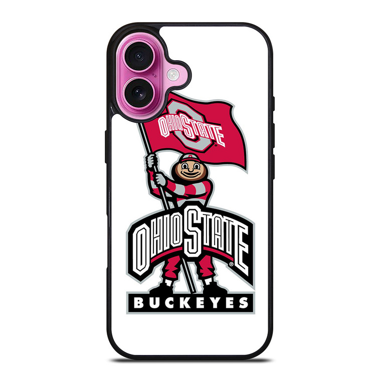 OHIO STATE BUCKEYES LOGO FOOTBALL MASKOT iPhone 16 Plus Case Cover