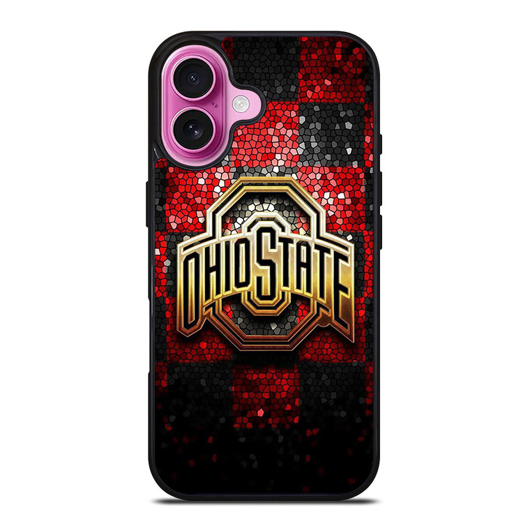 OHIO STATE LOGO FOOTBALL MOZAIC ICON iPhone 16 Plus Case Cover