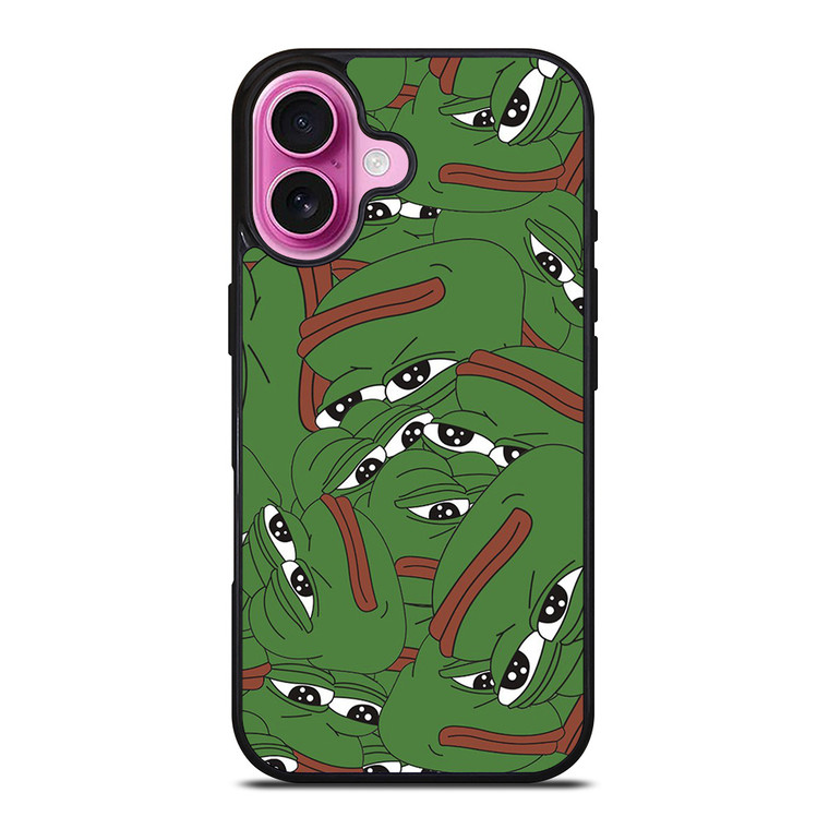 PEPE THE SMUG FROG COLLAGE iPhone 16 Plus Case Cover