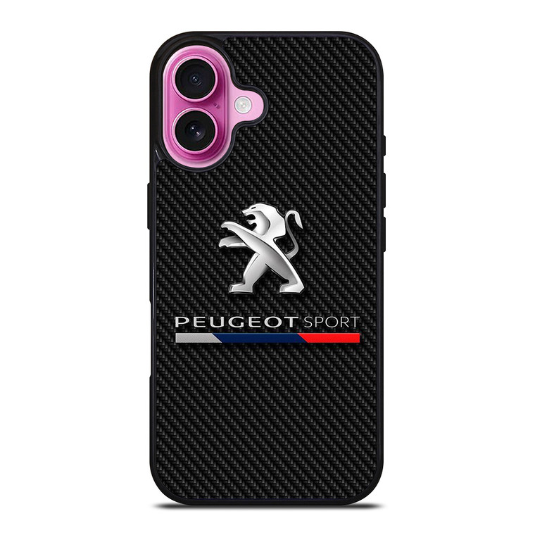 PEUGEOT SPORT CAR CARBON LOGO iPhone 16 Plus Case Cover