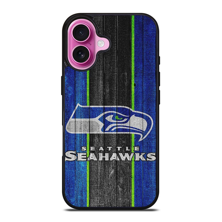 SEATTLE SEAHAWKS WOODEN LOGO NFL iPhone 16 Plus Case Cover SEATTLE SEAHAWKS WOODEN LOGO NFL iPhone 16 Plus Case Cover