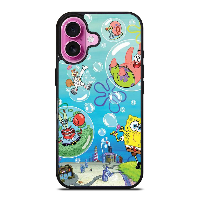 SPONGEBOB AND FRIENDS BUBBLES iPhone 16 Plus Case Cover SPONGEBOB AND FRIENDS BUBBLES iPhone 16 Plus Case Cover