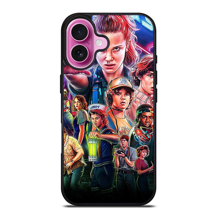 STRANGER THINGS CHARACTERS ART iPhone 16 Plus Case Cover