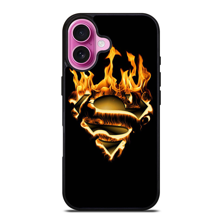 SUPERMAN LOGO FIRE iPhone 16 Plus Case Cover SUPERMAN LOGO FIRE iPhone 16 Plus Case Cover