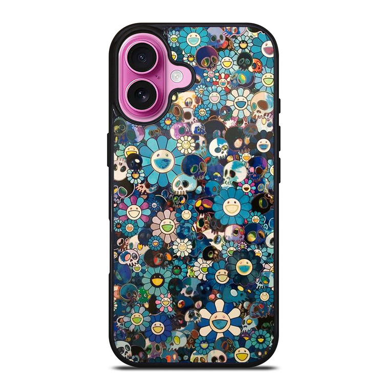 TAKASHI MURAKAMI FLOWERS SKULL iPhone 16 Plus Case Cover