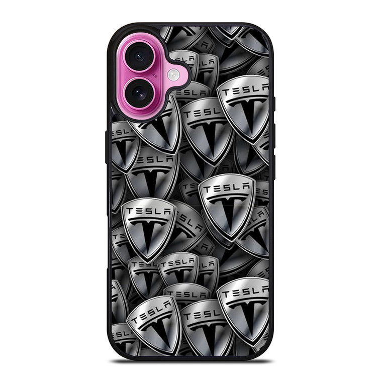 TESLA METAL LOGO COLLAGE iPhone 16 Plus Case Cover