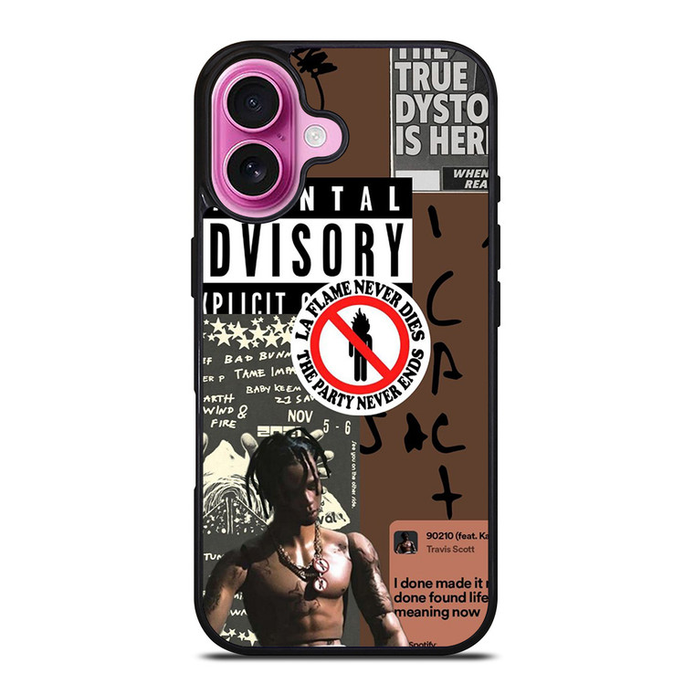 TRAVIS SCOTT RAPPER PARENTAL ADVISORY iPhone 16 Plus Case Cover