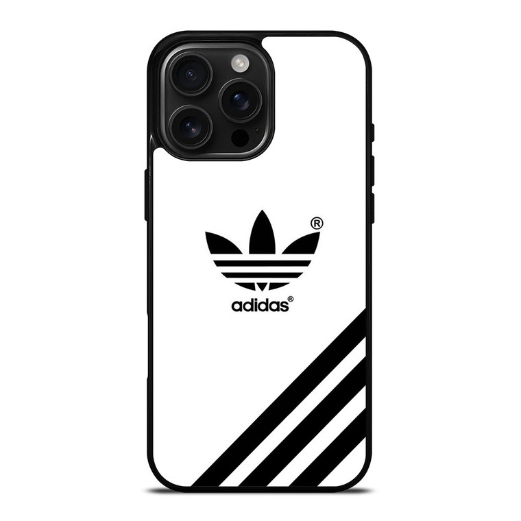 ADIDAS LOGO WHITE CLASSIC STRIPES iPhone 16 Pro Max Case Cover
