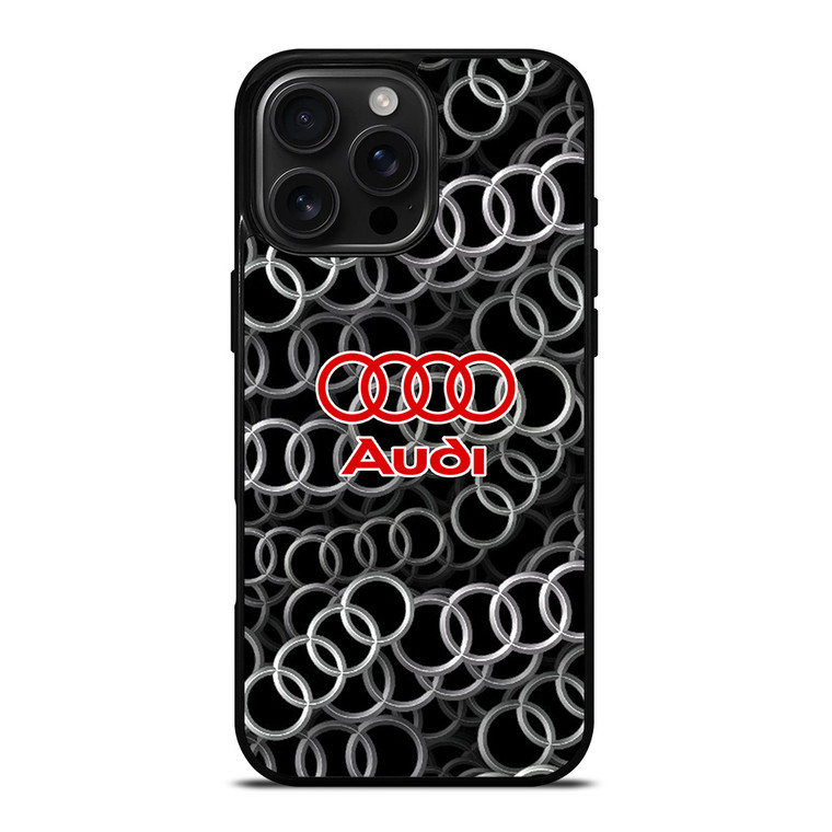 AUDI RING LOGO PATTERN iPhone 16 Pro Max Case Cover