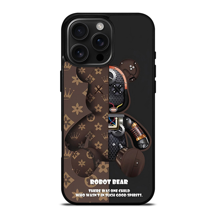 BEAR BRICK KAWS ROBOT BROWN iPhone 16 Pro Max Case Cover