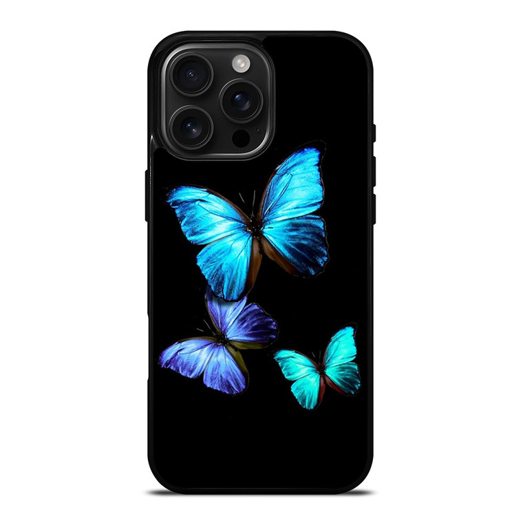 BLUE BUTTERFLY ART iPhone 16 Pro Max Case Cover