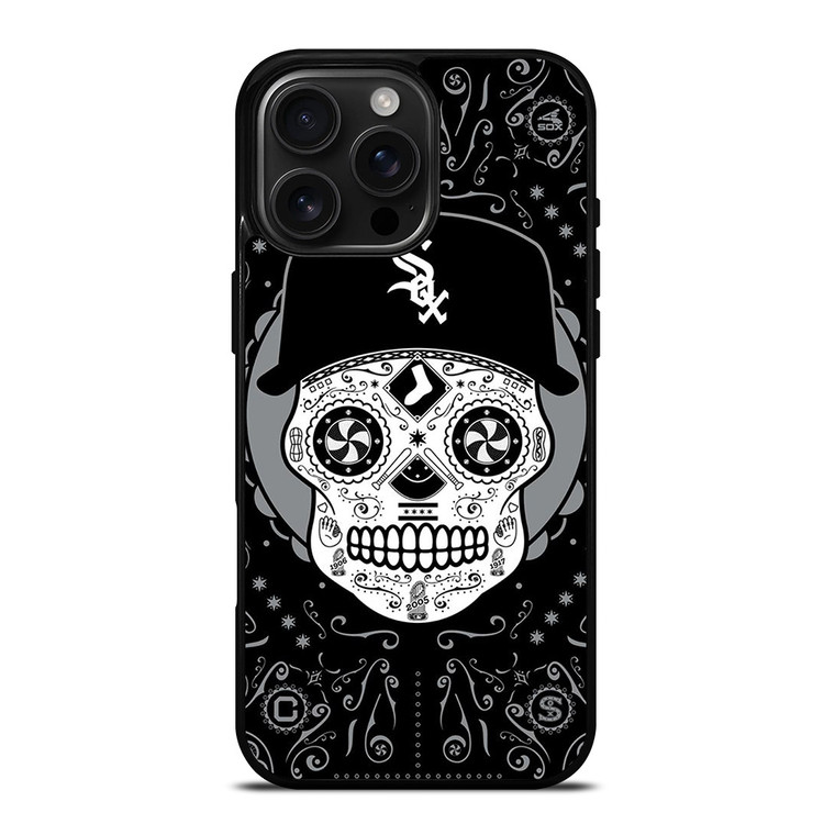 CHICAGO WHITE SOX LOGO SKULL ART iPhone 16 Pro Max Case Cover