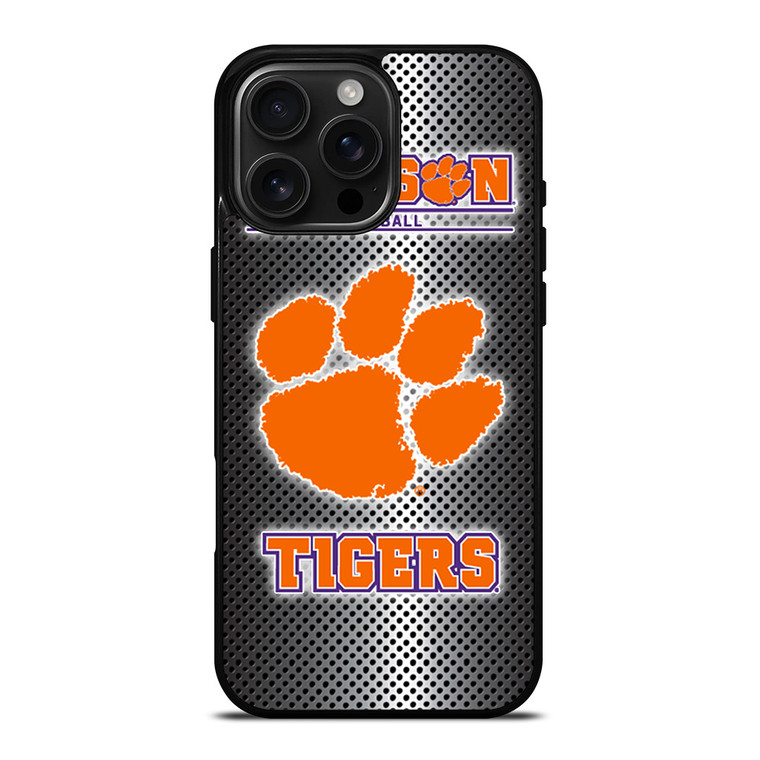 CLEMSON TIGERS METAL LOGO iPhone 16 Pro Max Case Cover